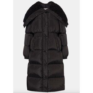 BNWT MONCLER $3,100 Women's Black Bruneaux Long Down Jacket Size 0 XS